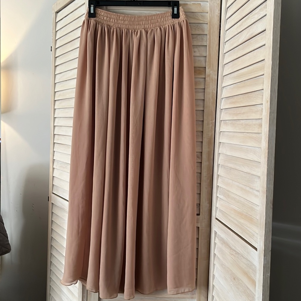Elastic waist lined skirt